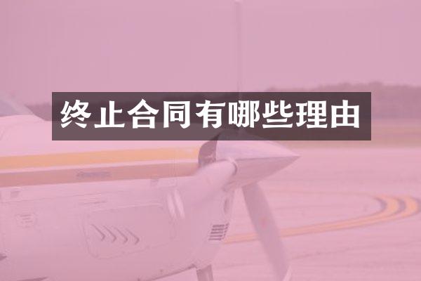 终止合同有哪些理由