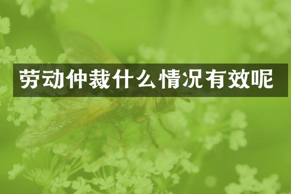 劳动仲裁什么情况有效呢