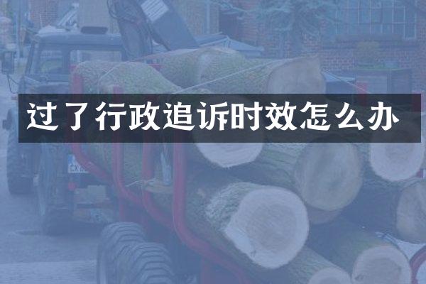 过了行政追诉时效怎么办
