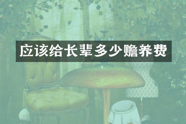 应该给长辈多少赡养费