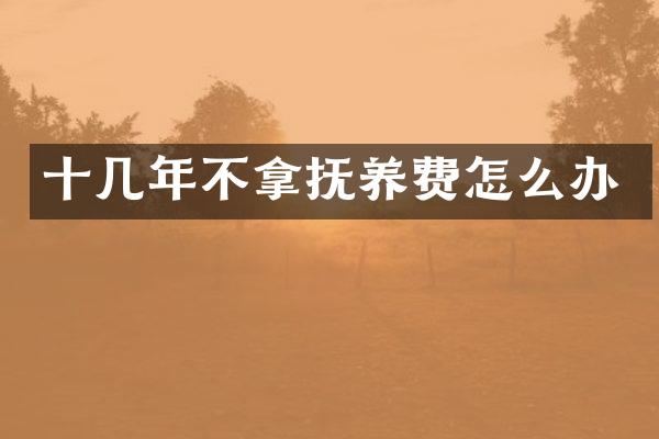 十几年不拿抚养费怎么办