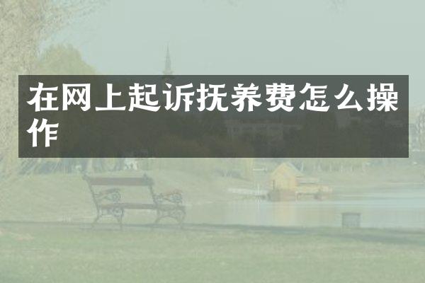 在网上起诉抚养费怎么操作