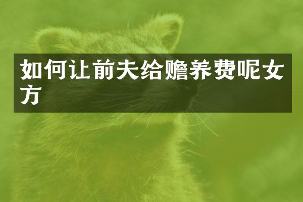 如何让前夫给赡养费呢女方