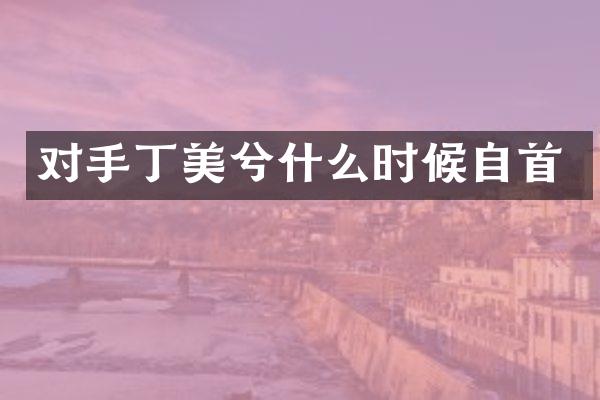 对手丁美兮什么时候自首