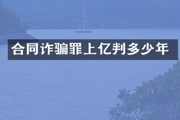 合同诈骗罪上亿判多少年
