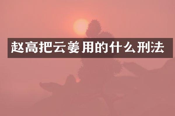 赵高把云姜用的什么刑法