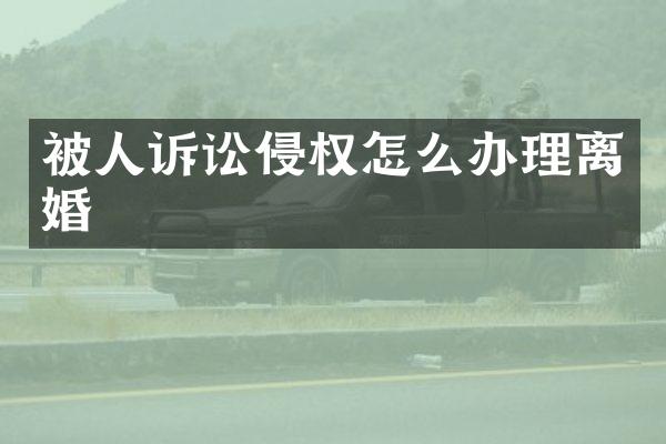被人诉讼侵权怎么办理离婚