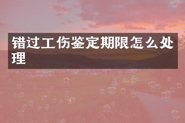 错过工伤鉴定期限怎么处理
