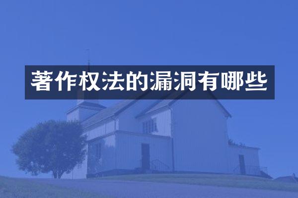 著作权法的漏洞有哪些
