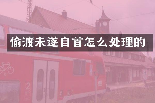 偷渡未遂自首怎么处理的