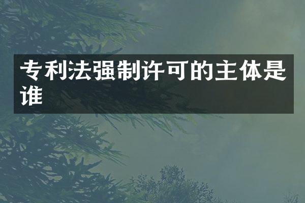 专利法强制许可的主体是谁