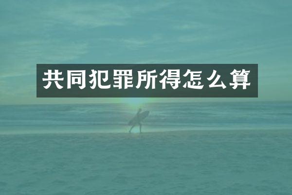共同犯罪所得怎么算