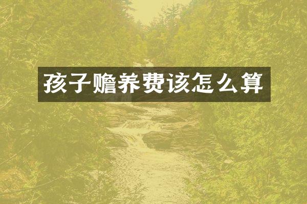 孩子赡养费该怎么算