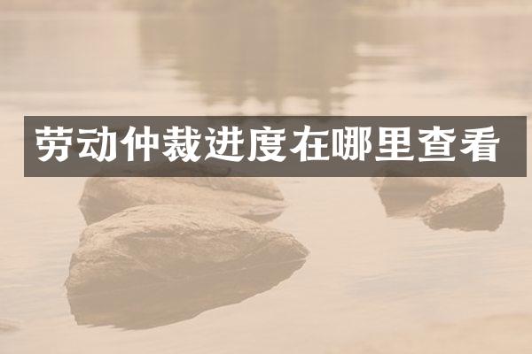 劳动仲裁进度在哪里查看
