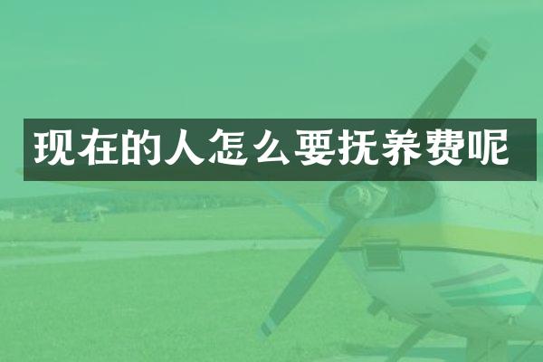 现在的人怎么要抚养费呢