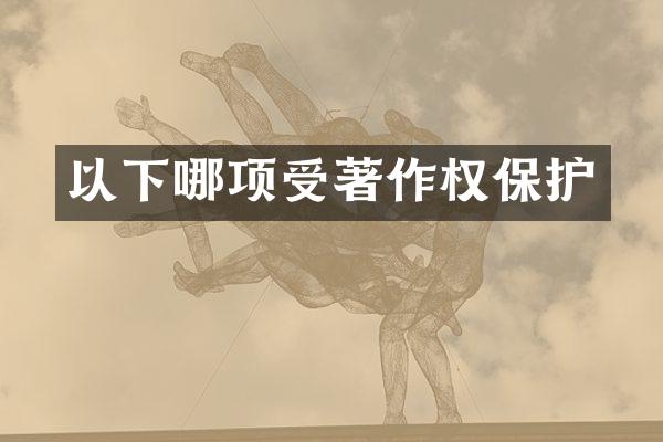 以下哪项受著作权保护