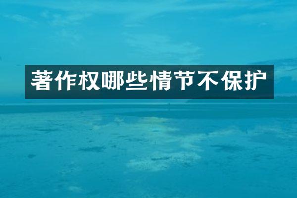 著作权哪些情节不保护