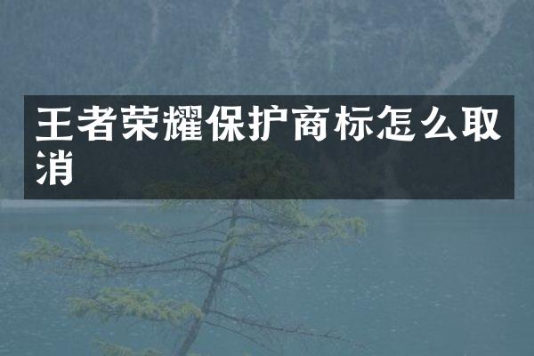 王者荣耀保护商标怎么取消