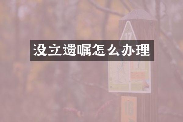 没立遗嘱怎么办理