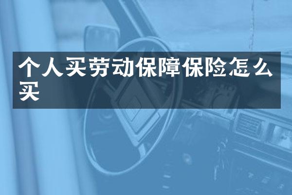 个人买劳动保障保险怎么买