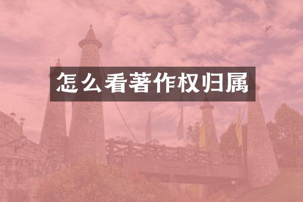 怎么看著作权归属