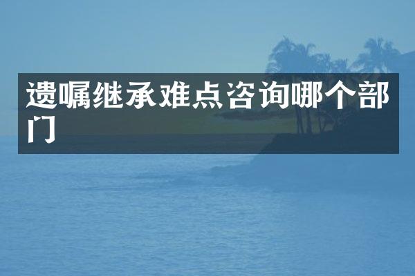 遗嘱继承难点咨询哪个部门