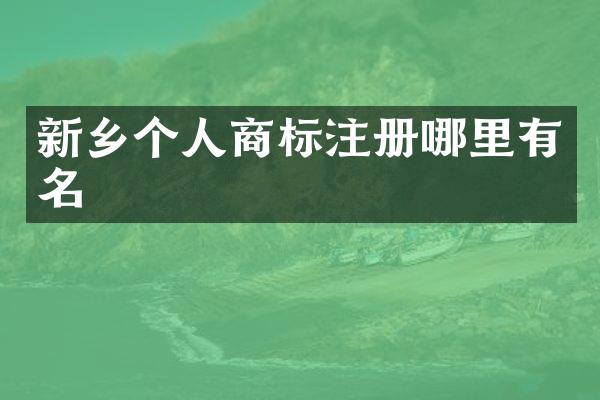 新乡个人商标注册哪里有名