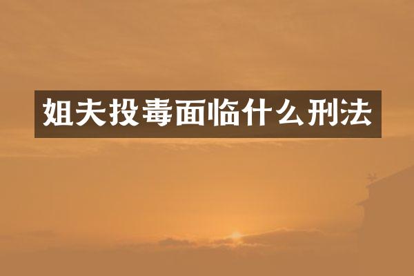 姐夫投毒面临什么刑法