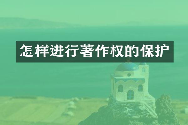 怎样进行著作权的保护