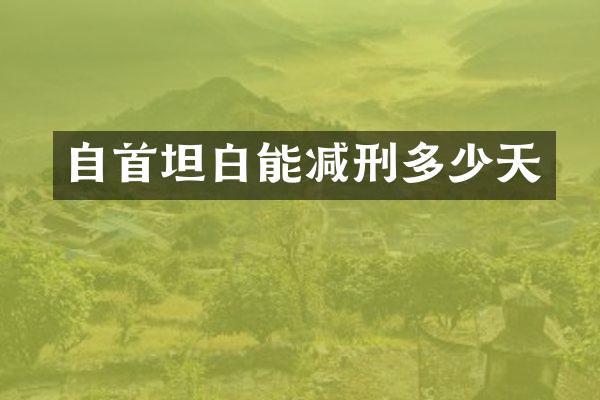 自首坦白能减刑多少天