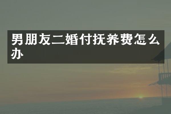 男朋友二婚付抚养费怎么办