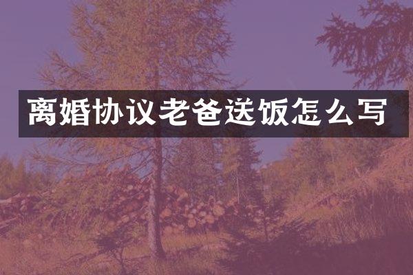离婚协议老爸送饭怎么写