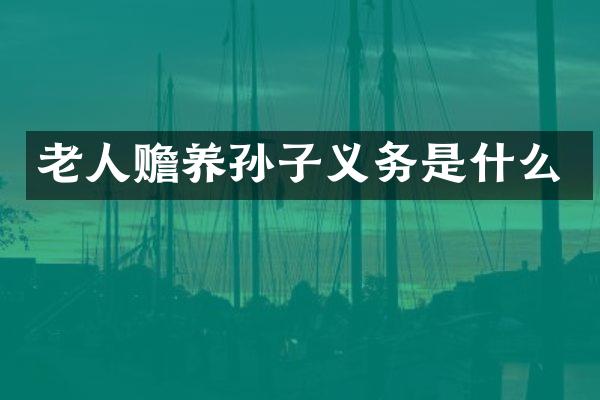 老人赡养孙子义务是什么