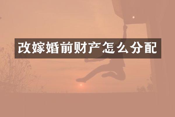 婚前财产怎么分配