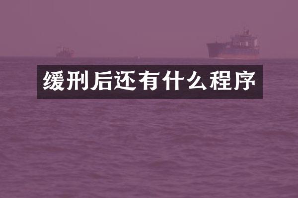 缓刑后还有什么程序