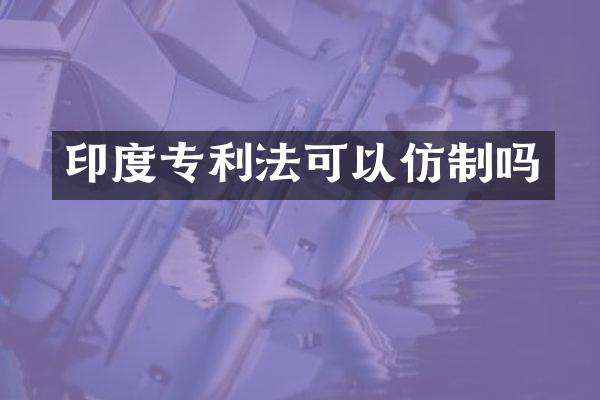 印度专利法可以仿制吗