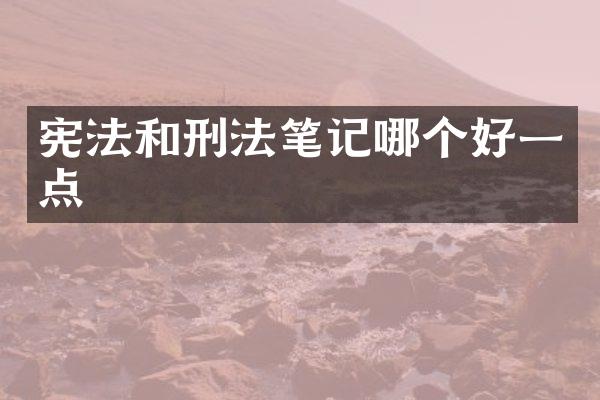 宪法和刑法笔记哪个好一点