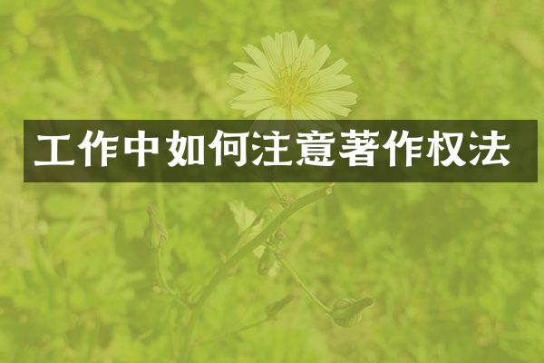 工作中如何注意著作权法