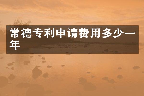 常德专利申请费用多少一年