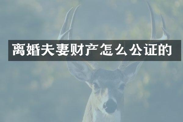 离婚夫妻财产怎么公证的
