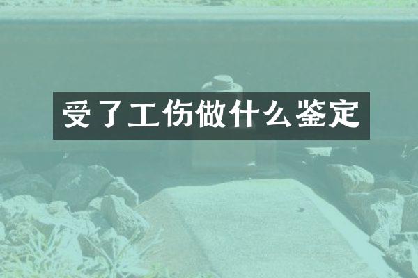 受了工伤做什么鉴定