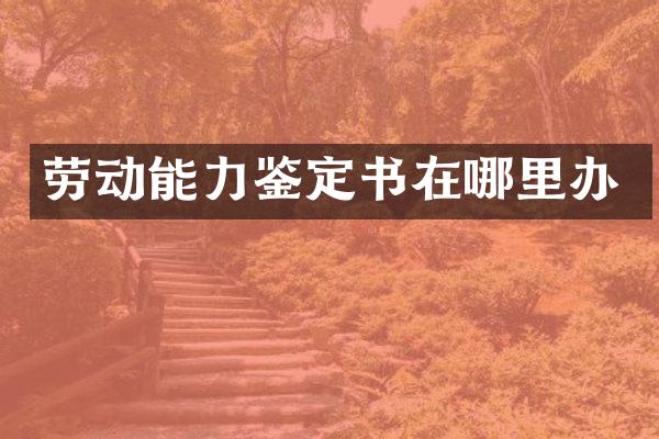 劳动能力鉴定书在哪里办
