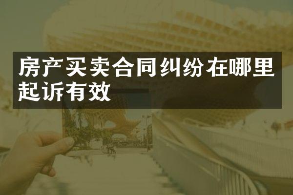 房产买卖合同纠纷在哪里起诉有效