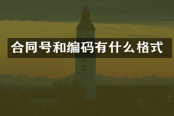 合同号和编码有什么格式