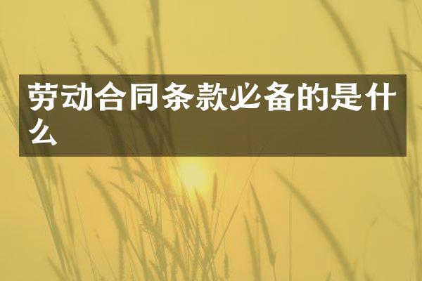 劳动合同条款必备的是什么