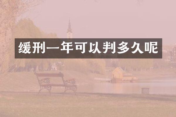 缓刑一年可以判多久呢