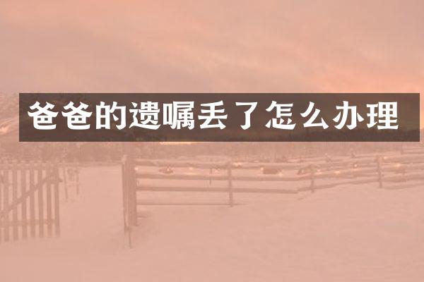 爸爸的遗嘱丢了怎么办理