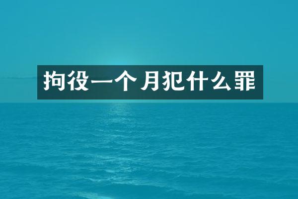 拘役一个月犯什么罪