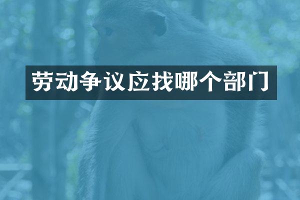 劳动争议应找哪个部门