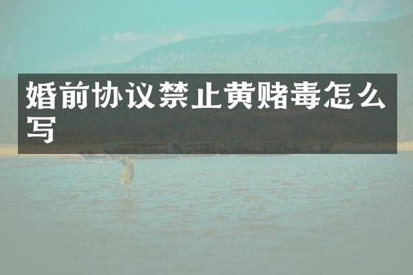 婚前协议禁止黄赌毒怎么写